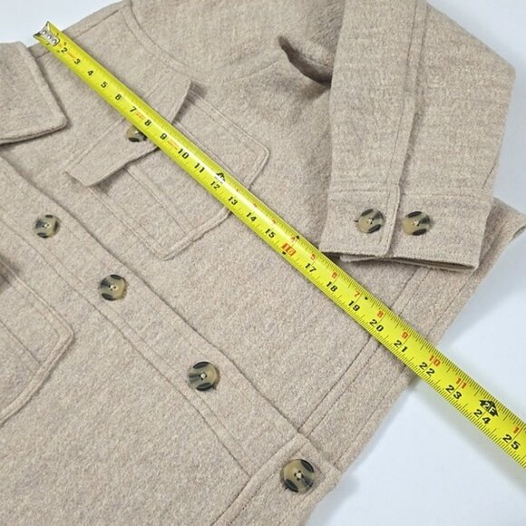 HUNTER Women's Button Down Collared Cream Merino Wool Jacket Pockets Size M - Picture 15 of 15